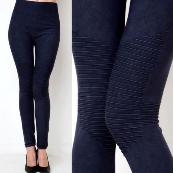 Pants - Navy Washed Leggings